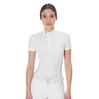 Equestro Damen-Turnier-Body-Polo mit kurzen Ärmeln Ballerina Rosa