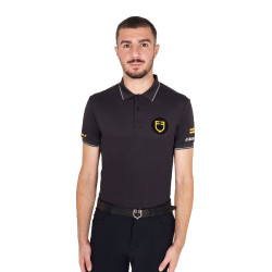Herren-Polo Equestro Scuderia kurzärmelig Schwarz
