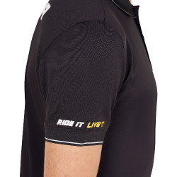 Herren-Polo Equestro Scuderia kurzärmelig Schwarz