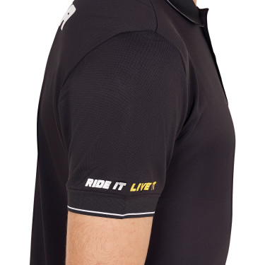 Herren-Polo Equestro Scuderia kurzärmelig Schwarz