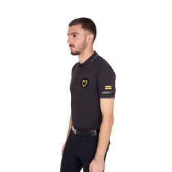 Herren-Polo Equestro Scuderia kurzärmelig Schwarz