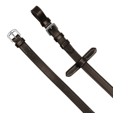 Equestro-Gummizügel mit Relief-Grip und silbernen Details Dunkelbraun