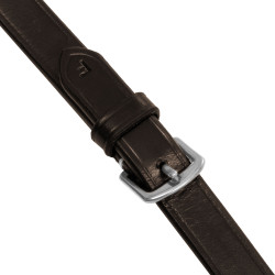 Equestro-Gummizügel mit Relief-Grip und silbernen Details Dunkelbraun