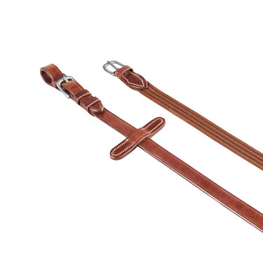 Equestro-Zügel mit silbernen Schnallen Cognac Braun