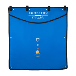 Lange Stallplane Equestro x FISE mit gesticktem Logo Blau aus Savoyen