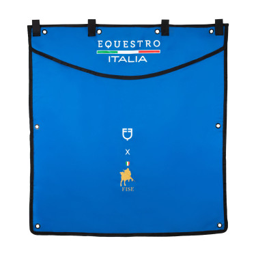 Lange Stallplane Equestro x FISE mit gesticktem Logo Blau aus Savoyen