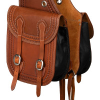 Pool's Satteltasche Bisaccia Handtooled Dunkles Öl Braun