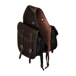 Pool's Satteltasche Bisaccia Handtooled Dunkelbraun