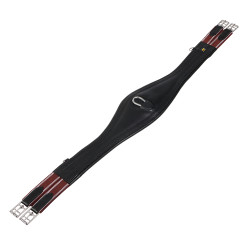 Equestro Ledersprunggurt mit Elastiken Schwarz