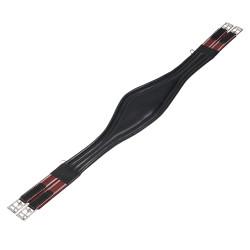 Equestro Ledersprunggurt mit Elastiken Schwarz