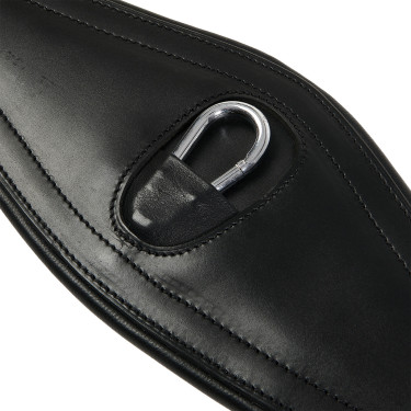 Equestro Ledersprunggurt mit Elastiken Schwarz