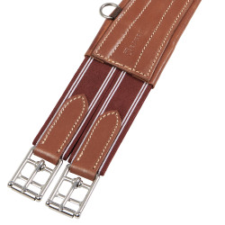 Equestro Ledersprunggurt mit Elastiken Cognac Braun