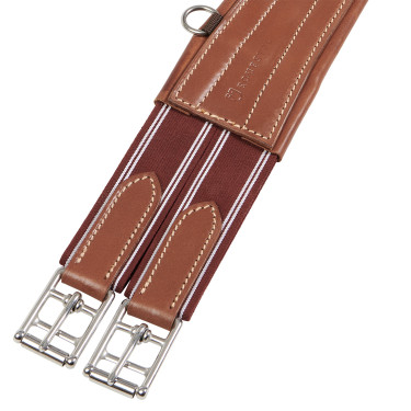 Equestro Ledersprunggurt mit Elastiken Cognac Braun