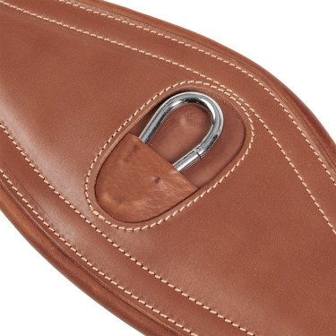 Equestro Ledersprunggurt mit Elastiken Cognac Braun