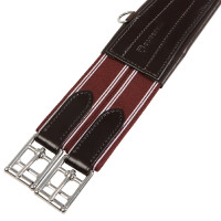 Equestro Ledersprunggurt mit Elastiken Dunkelbraun