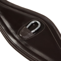 Equestro Ledersprunggurt mit Elastiken Dunkelbraun