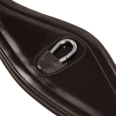 Equestro Ledersprunggurt mit Elastiken Dunkelbraun