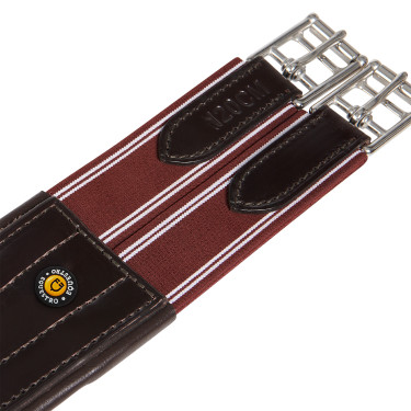 Equestro Ledersprunggurt mit Elastiken Dunkelbraun