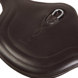 Equestro Springsattelgurt aus Leder mit Schnallenschutz Dunkelbraun