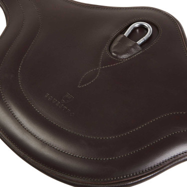 Equestro Springsattelgurt aus Leder mit Schnallenschutz Dunkelbraun