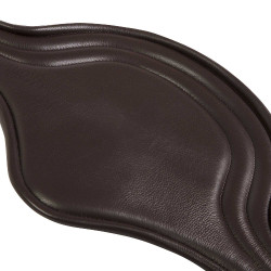 Equestro Springsattelgurt aus Leder mit Schnallenschutz Dunkelbraun