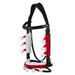 Set Christmas Supreme Nasenriemenüberzug + Backenstückschoner Rot