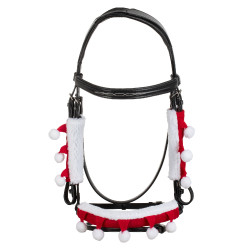 Set Christmas Supreme Nasenriemenüberzug + Backenstückschoner Rot