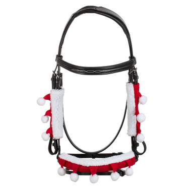 Set Christmas Supreme Nasenriemenüberzug + Backenstückschoner Rot