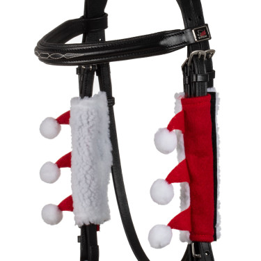 Set Christmas Supreme Nasenriemenüberzug + Backenstückschoner Rot