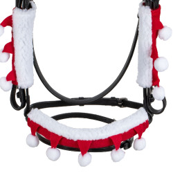 Set Christmas Supreme Nasenriemenüberzug + Backenstückschoner Rot