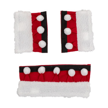 Set Christmas Supreme Nasenriemenüberzug + Backenstückschoner Rot