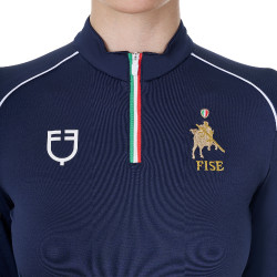 Damen-Training-Base-Layer Equestro x FISE Marineblazer Marineblau