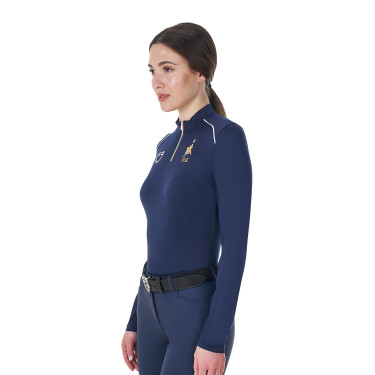 Damen-Training-Base-Layer Equestro x FISE Marineblazer Marineblau