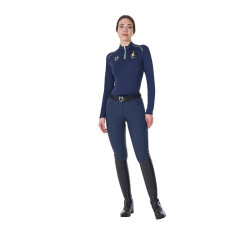 Damen-Training-Base-Layer Equestro x FISE Marineblazer Marineblau