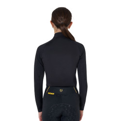 Unisex-Kinder-Baselayer Equestro aus Funktionsstoff Schwarz / schwarz