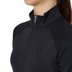 Unisex-Kinder-Baselayer Equestro aus Funktionsstoff Schwarz / schwarz