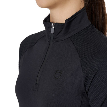 Unisex-Kinder-Baselayer Equestro aus Funktionsstoff Schwarz / schwarz