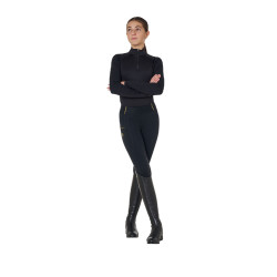 Unisex-Kinder-Baselayer Equestro aus Funktionsstoff Schwarz / schwarz