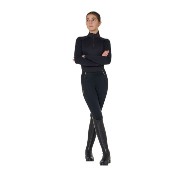 Unisex-Kinder-Baselayer Equestro aus Funktionsstoff Schwarz / schwarz