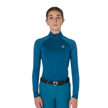 Unisex-Kinder-Baselayer Equestro aus Funktionsstoff Koralle Blau/Weiß Unisex-Kinder-Baselayer Equestro aus Funktionsstoff Koralle Blau/Weiß