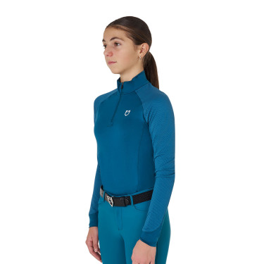 Unisex-Kinder-Baselayer Equestro aus Funktionsstoff Koralle Blau/Weiß Unisex-Kinder-Baselayer Equestro aus Funktionsstoff Koralle Blau/Weiß