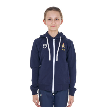 Unisex-Kinder-Hoodie aus Fleece Equestro x FISE Marineblazer Marineblau