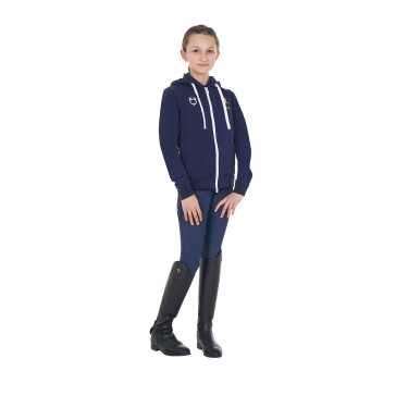 Unisex-Kinder-Hoodie aus Fleece Equestro x FISE Marineblazer Marineblau