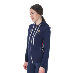 Damen-Kapuzenpullover Equestro x FISE Marineblazer Marineblau