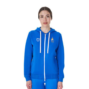 Damen-Kapuzenpullover Equestro x FISE Blau aus Savoyen