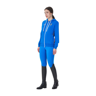 Damen-Kapuzenpullover Equestro x FISE Blau aus Savoyen
