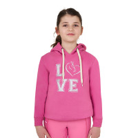 Mädchen-Kapuzenpullover Equestro Winter Love Rosa Schloss