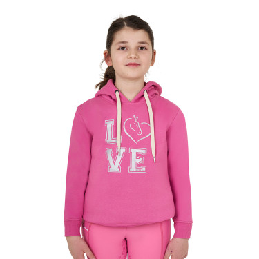 Mädchen-Kapuzenpullover Equestro Winter Love Rosa Schloss