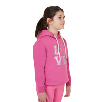 Mädchen-Kapuzenpullover Equestro Winter Love Rosa Schloss