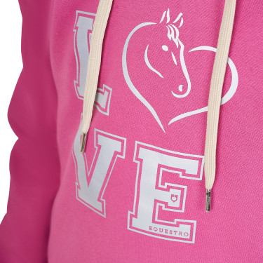 Mädchen-Kapuzenpullover Equestro Winter Love Rosa Schloss